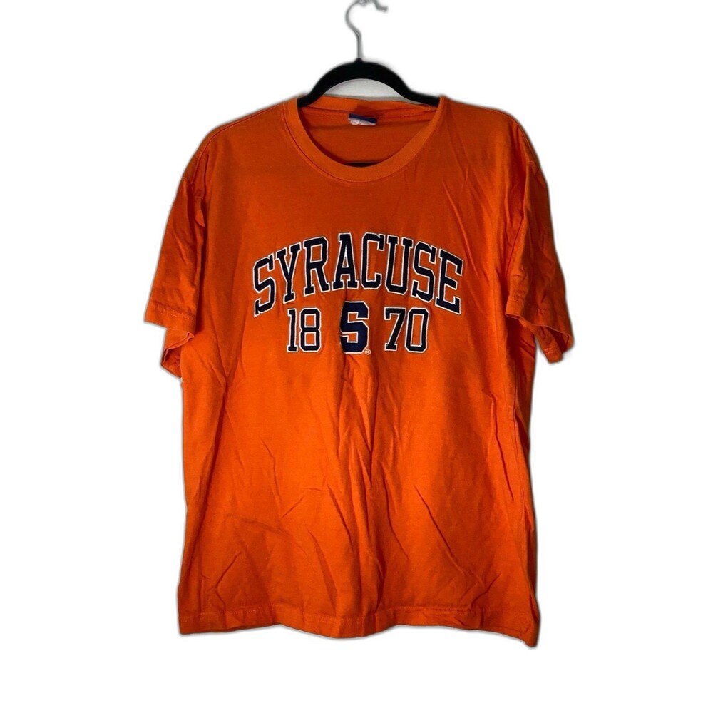 Old Varsity T-Shirt Unisex Color No Size Orange Syracuse 1870 Raised Letters